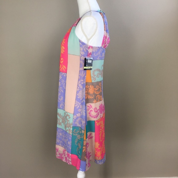 Just Taylor Chiffon Patchwork Dress 4 NWT - Picture 3 of 8